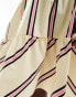 Фото #2 товара ASOS DESIGN tiered knee length skirt in yellow and pink stripe