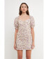 Фото #3 товара Women's Embroidery on Chiffon Shirred Mini Dress