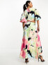 Фото #3 товара ASOS EDITION blouson sleeve cut out midi dress in oversized floral print