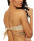 Фото #2 товара Women's Crinkle Lurex Ring Padded Bandeau Bikini Top