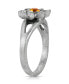 ფოტო #2 პროდუქტის Pewter and Clear Crystal Flower Ring