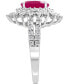 ფოტო #5 პროდუქტის EFFY® Ruby (1-7/8 ct. t.w.) & Diamond (1/4 ct. t.w.) Halo Statement Ring in 14k White Gold (Also in Sapphire and Emerald)