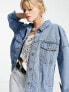 ONLY oversized denim jacket in medium blue