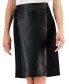 Фото #3 товара Women's Faux-Leather-Front Pull-On Skirt