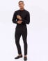 New Look long sleeve grandad poplin shirt in black