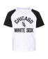 ფოტო #3 პროდუქტის Little Boys and Girls Chicago White Sox White, Heather Gray Groundout Baller Raglan T-shirt and Shorts Set