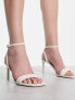 Фото #1 товара Stradivarius sling back heeled sandals in ecru