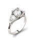 ფოტო #1 პროდუქტის Moissanite Three Stone Ring 3 ct. t.w. Diamond Equivalent in 14k White Gold