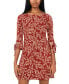 ფოტო #3 პროდუქტის Petite Printed 3/4-Sleeve Shift Dress