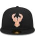 Фото #2 товара Men's Black Milwaukee Bucks Floral Side 59FIFTY Fitted Hat