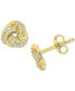 ფოტო #1 პროდუქტის Cubic Zirconia Love Knot Stud Earrings in 14k Gold-Plated Sterling Silver