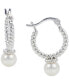 ფოტო #1 პროდუქტის Cultured Freshwater Pearl (6mm) Twist Hoop Earrings in Sterling Silver