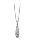 Фото #3 товара Polished with Crystal Teardrop Pendant on a Box Chain Necklace