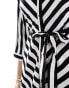 YAS mini shirt dress in bold mono stripe - BLACK