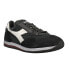 Diadora Equipe H Dirty Stone Wash Evo Lace Up Mens Black Sneakers Casual Shoes