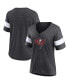 ფოტო #1 პროდუქტის Women's Heathered Charcoal, White Tampa Bay Buccaneers Distressed Team Tri-Blend V-Neck T-shirt