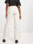 ONLY Juicy high waisted wide leg jeans in ecru