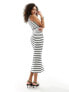 French Connection sleeveless midi racer dress in stripe