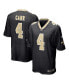 Фото #2 товара Men's Derek Carr Black New Orleans Saints Game Jersey