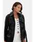 ფოტო #8 პროდუქტის Women's Leather Coat, Black