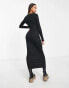 Фото #4 товара New Look ribbed midi dress with cut out detail in black