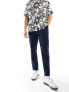 Selected Homme slim tapered linen mix trouser in navy