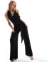 Style Cheat multi way wide leg jumpsuit in black 34 - фото #2