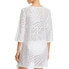 Фото #2 товара J Valdi 257009 Women's Lace Embroidered Swim Top White Cover Up Size Medium