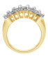 ფოტო #4 პროდუქტის Diamond Multi-Row Ring (1/2 ct. t.w.) in Sterling Silver or 14K Gold Over Sterling Silver