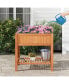 Фото #7 товара Rectangle Wood Flower Planter Box Portable Raised Vegetable Patio