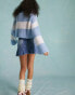 Фото #4 товара Miss Selfridge oversized crop jumper in blue stripe