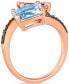 Фото #2 товара Multi-Gemstone (3-5/8 ct. t.w.) & Diamond (1/5 ct. t.w.) Bypass Ring in 14k Rose Gold