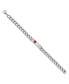 ფოტო #2 პროდუქტის Stainless Steel Red Enamel Medical ID 9.5" Curb Chain Bracelet