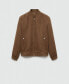 Фото #3 товара Men's Suede-Effect Bomber Jacket