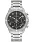 ფოტო #1 პროდუქტის Men's Chronograph Classic Diamond (1/8 ct. t.w.) Stainless Steel Bracelet Watch 44mm, A Macy's Exclusive Style