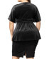 ფოტო #2 პროდუქტის Plus Size Park Avenue Velvet Peplum Top