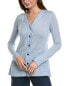 Фото #1 товара Lafayette 148 New York Button Front Cashmere Cardigan Women's Blue M