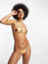Фото #3 товара Stradivarius bikini bottom in metallic gold