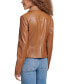 Фото #7 товара Women's Faux Leather Laydown Collar Jacket