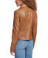 Women's Faux Leather Laydown Collar Jacket