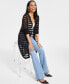 Фото #4 товара Women's Striped Long Cardigan, Created for Macy's