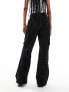 COLLUSION wide leg utility trouser with button hem