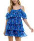 Juniors' Floral Print Tiered Ruffled Fit & Flare Dress