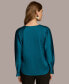 Фото #3 товара Donna Karan Women's Long Sleeve V-Neck Blouse