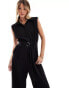 Mango sleeveless utility jumpsuit in black