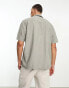 Bershka rustic relaxed shirt in sage Salbei, XL - фото #4