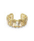 Gold-Tone Yellow Oversized Floating Crystal Cuff Bracelet