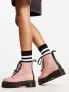 Dr Martens Sinclair flatform boots in peach leather