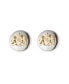 Sterling Silver and 18K Gold Over Sterling Silver Crest Stud Earring