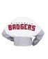Women's White Wisconsin Badgers Heather Block Cropped Long Sleeve Jersey T-shirt
